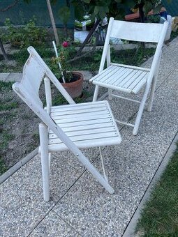 Stare skladacie pevne drevene zahradne, terasove stolicky