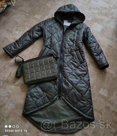 Prechodná olivová prešívaná bunda -M,L