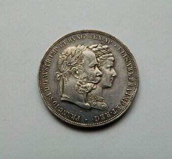 Predám 2 zlatník/florin 1879 str.svadba František Jozef I.