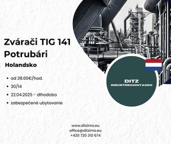 Zvárači TIG 141 a potrubári, Holandsko