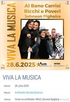 Viva la musica, Italia, 2 lístky za cenu 1