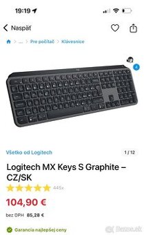 Logitech MX Keys S Graphite klávesnica