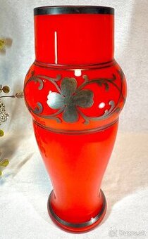 Secesia tango sklo W.Kralik, maľba striebrom