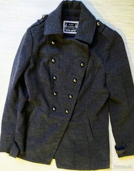 KRÁSNY ANTRACITOVÝ ZIMNÝ KABÁT č.40 ako nový