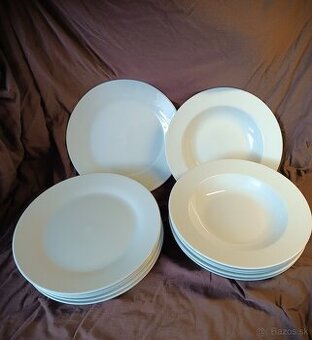 12ti dílná sada talířů, bílá barva