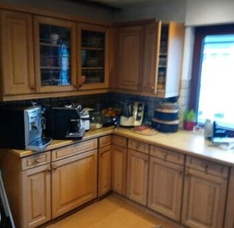 Selská kuchyně světlý dub masiv se spotřebiči,6041