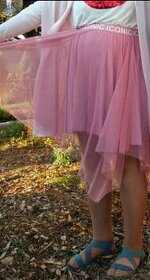 Tylová ružová sukňa - 1
