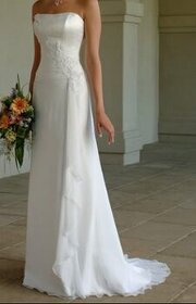 Svadobné šaty veľkosť 36-38, biele - 1
