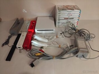 Nintendo Wii Konzola + 2 ovládače + 9 hier