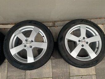 DEZENT elektróny 4x100 R17 + 205/55 R17 zimné pneu Laufen