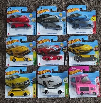 HOT WHEELS SET - FERRARI, PORSCHE, LAMBORGHINI, BARBIE, AUDI
