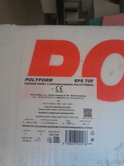 Predám fasádny polystyrén 150mm, 64m2 biely