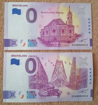 0 euro bankovky 2025 Modrý kostolík + Čumil