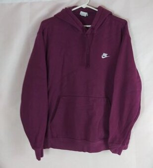 Nike Club Mikina Fleece Pullover Burgundy