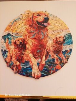 Drevené puzzle  psík