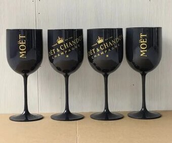 Moët&Chandon luxusne čierne poháre moet pohár, poháre