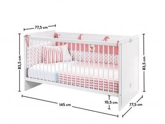 Detská nastaviteľná postieľka CILEK ROMANTIC BABY(70x140cm)