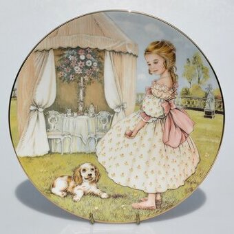 porcelánový tanier - Dievčatko so psíkom - Utorok