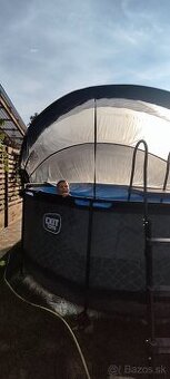 Bazén EXIT Kameň 360x122 cm s prekrytím a pieskovou filtráci