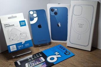 Iphone 13 Blue 128GB, AKO NOVÝ,  NOVÁ BAT.100%