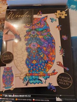 Drevené puzzle  sova