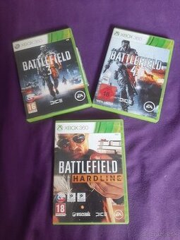 Xbox 360 hry Battlefield 3, 4 a Hardline