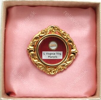 Relikviár z 20-21. storočia s relikviou Svätá Virgínia