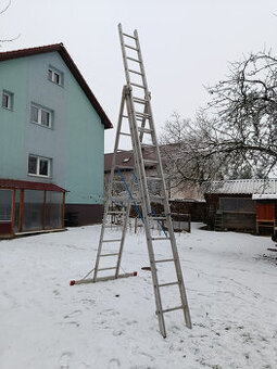 Hliníkový rebrik 3 dielny 12 schodíkový