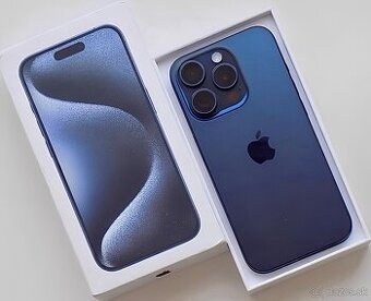 iPhone 15 Pro Blue Titanium BATERIE 100% TOP