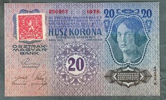Staré bankovky 20 korun 1913 KOLEK bezvadný stav
