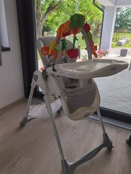 BREVI B-Fun Detská jedálenská stolička s hrazdičkou – sivá