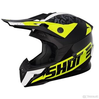 juniorská mx atv helma okuliare shot žltá
