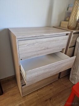 Predám 2komody – svetlé drevo