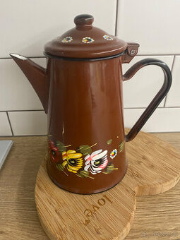 Smaltovaný čajník , džbán, kanvica