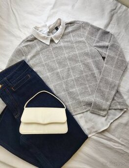 Elegantný sveter s košeľou