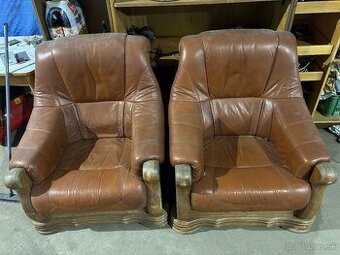 Predam dve kožené Kresla