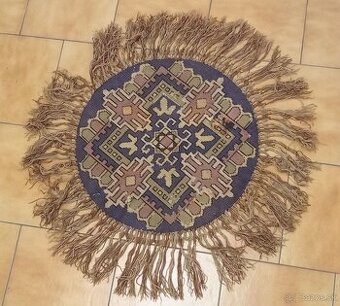 starožitný kruhový perzský koberec / obrus Afgan-Baluch