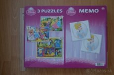 Puzzle princezné - 3xpuzzle,1x pexeso