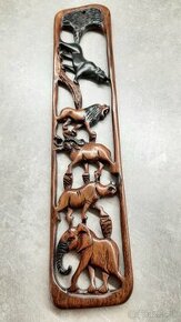 Africké zvieratá – drevená dekorácia na stenu