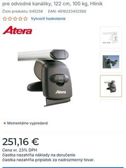 Atera strešné nosiče