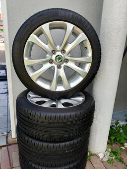 Hliníkové alu disky Škoda 5x112 s letnými pneu R17