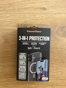 Kryt na IPhone 16 PanzerGlass set 3v1 (púzdro, sklo a foto)