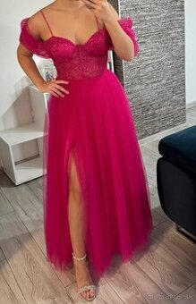 Ružové spoločenské šaty 38/M