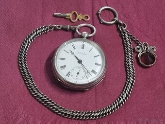 Strieborné, vreckové hodinky,Waltham.