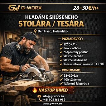 Práca v Holandsku - Stolár/tesár