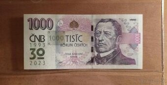 Predám výročnú bankovku 1000Kč s pritlačou