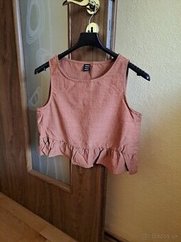 Letny hnedy top/bluzka s volanom