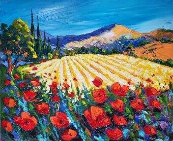 NOLAC - Vlčie maky v Provensálsku olejomaľba