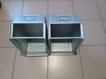 Plechové pozinkované prepravky/boxy/.