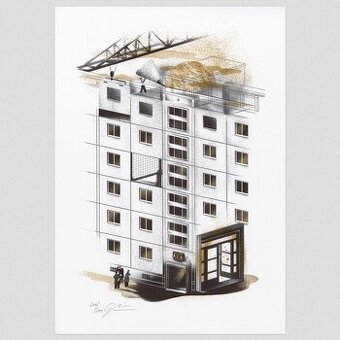 Čierne diery grafika Kmeťovo námestie